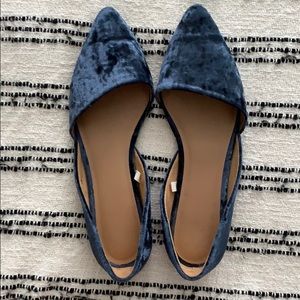 Crushed velvet ballet flats